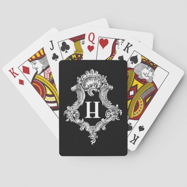 H Monogram Initial Poker Cards (Back)