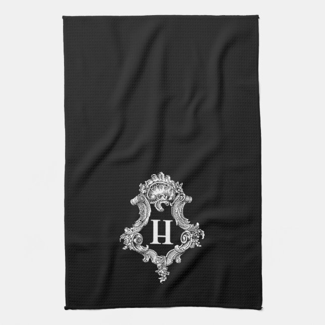 H Monogram Initial Towel (Vertical)