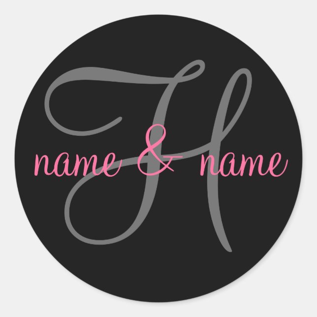 "H" monogram label - personalize names (Front)