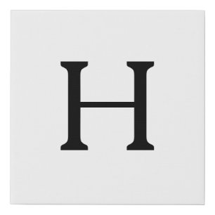 H Monogram Letter Faux Canvas Print