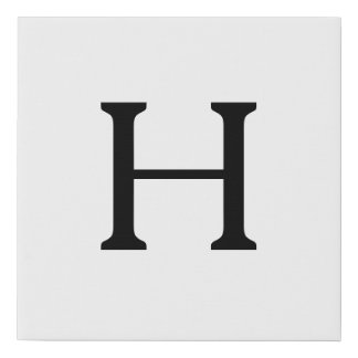 H Monogram Letter Faux Canvas Print