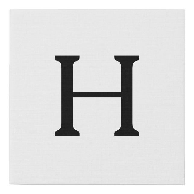 H Monogram Letter Faux Canvas Print (Front)