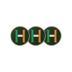 H Monogram overlaid on Irish Flag bmt Golf Ball Marker