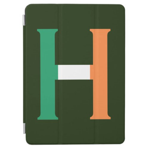 H Monogram overlaid on Irish Flag ipacn iPad Air Cover