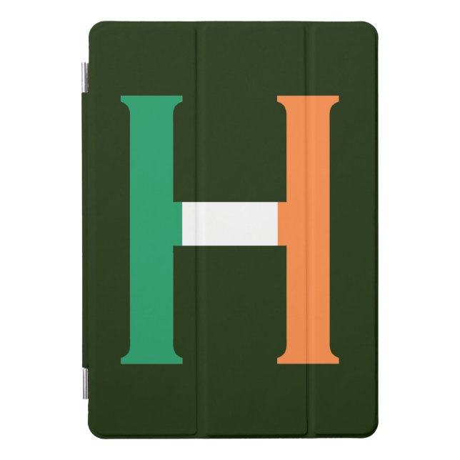 H Monogram overlaid on Irish Flag ipacnt iPad Pro Cover (Front)