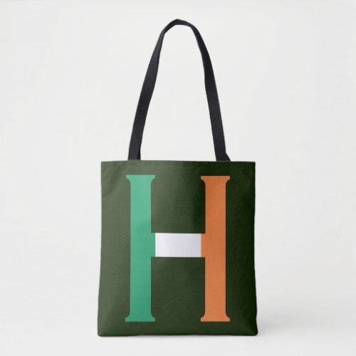 H Monogram overlaid on Irish Flag stcnt Tote Bag