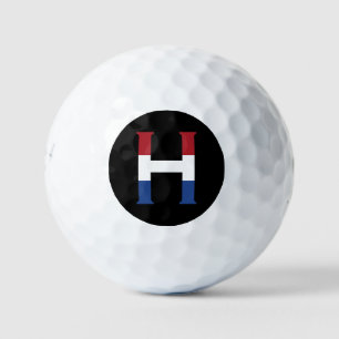 H Monogram overlaid on NLD Flag on bk be6 gbt Golf Balls