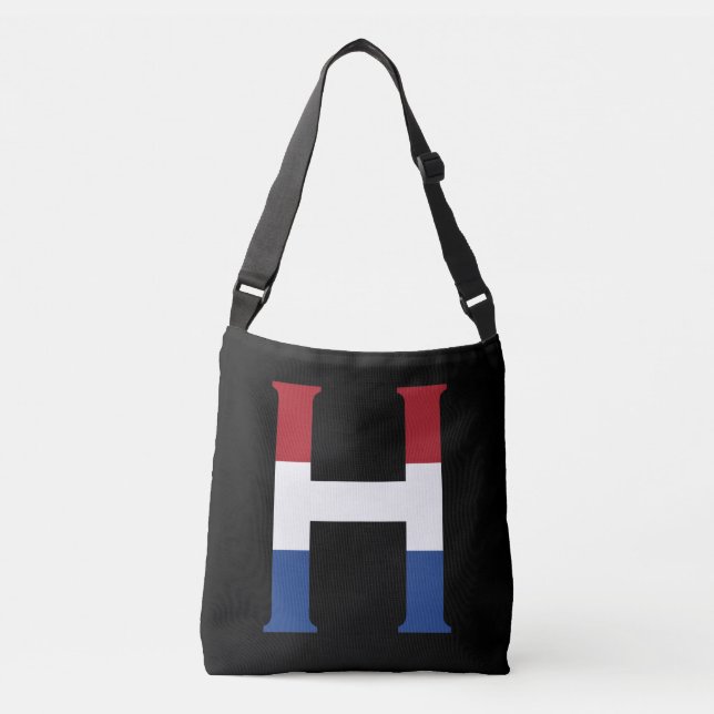 H Monogram overlaid on NLD Flag on bk cbbcnt Crossbody Bag (Front)