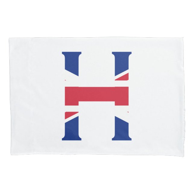 H Monogram overlaid on Union Jack Flag pccnt Pillow Case (Front)