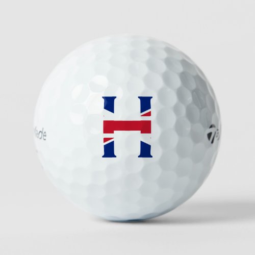 H Monogram overlaid on Union Jack Flag tmtp5 gbcnt Golf Balls