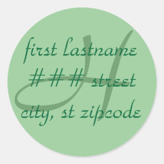 "H" monogram return address label - personalize