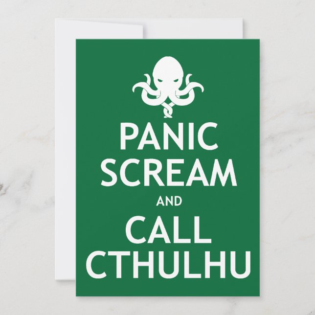 H.P. Lovecraft Party Invitations - Call Cthulhu (Front)