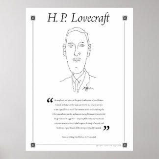 H. P. Lovecraft Writing Quote Poster