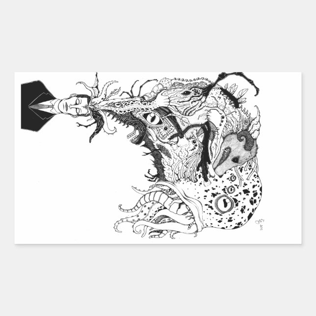 H.P. Lovecraft's monsters Rectangular Sticker (Front)