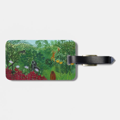 H Rousseau Tropical Forest with Apes and Snake Luggage Tag