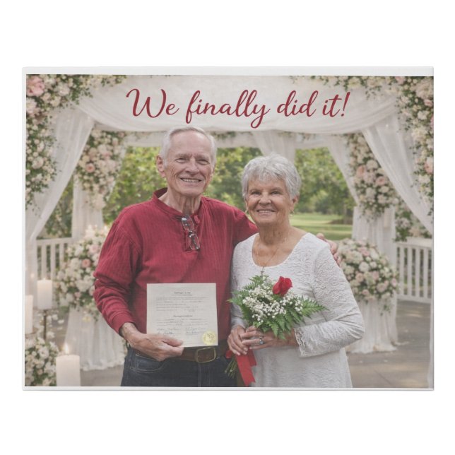 H & S Wedding Faux Wrapped Canvas Print (Front)