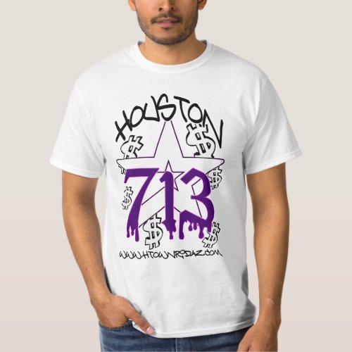 H TOWN RIDAZ CLOTHING _HOUSTON 713 PURP SHIRT SALE