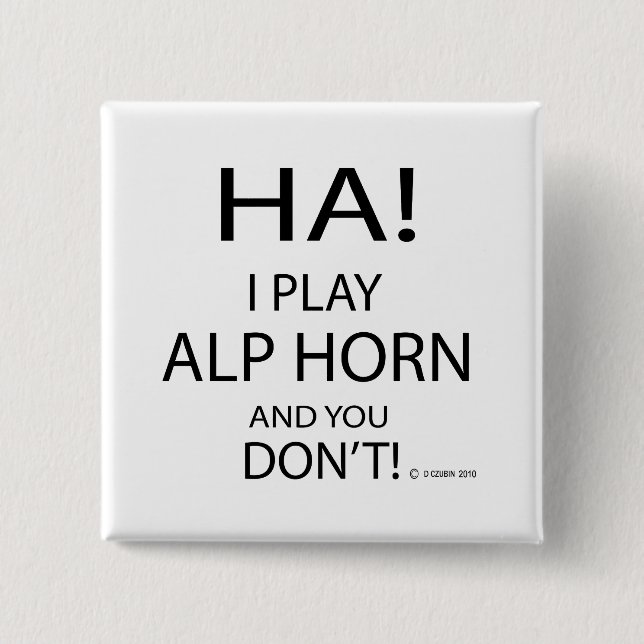 Ha Alp Horn Pinback Button (Front)