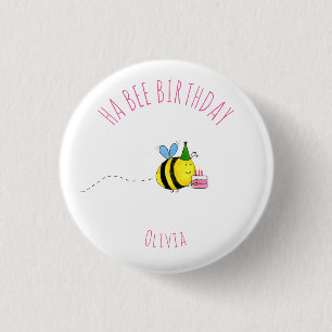 Ha Bee Girls Birthday Button