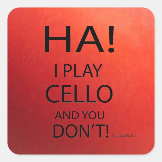 Ha Cello Square Sticker (Front)