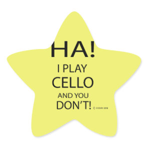 Ha Cello Star Sticker