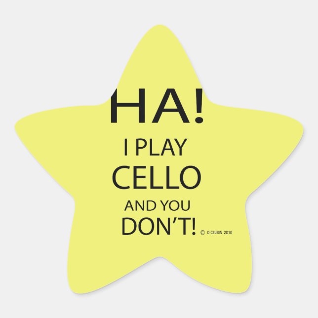 Ha Cello Star Sticker (Front)