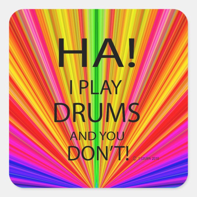Ha Drums Square Sticker (Front)