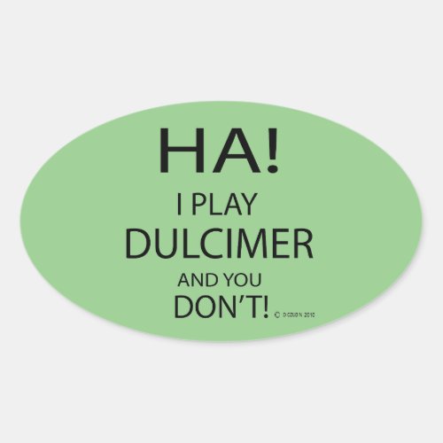 Ha Dulcimer Oval Sticker