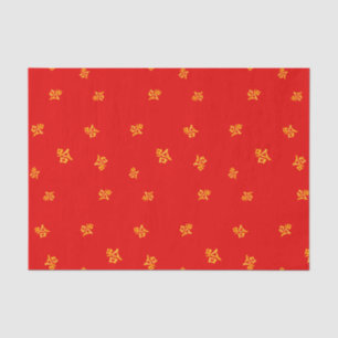 "Ha Ha" Humorous Chinese Laughing Red & Gold Tissue Paper