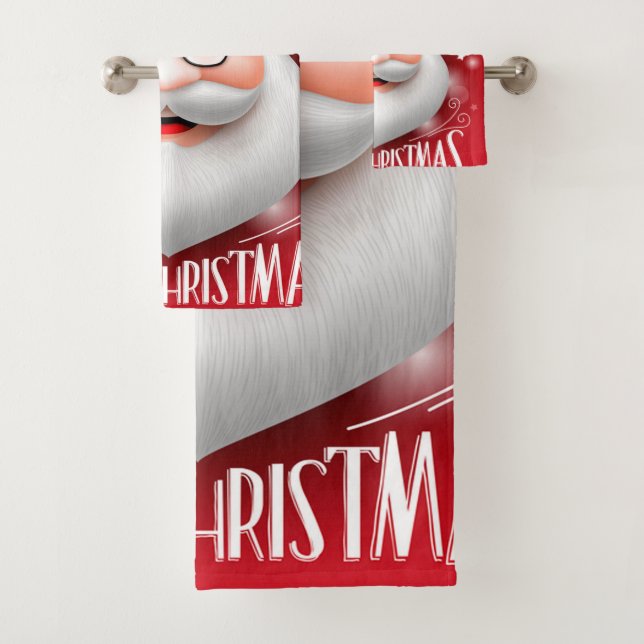 Ha Ha Merry Christmas Bath Towel Set (Insitu)