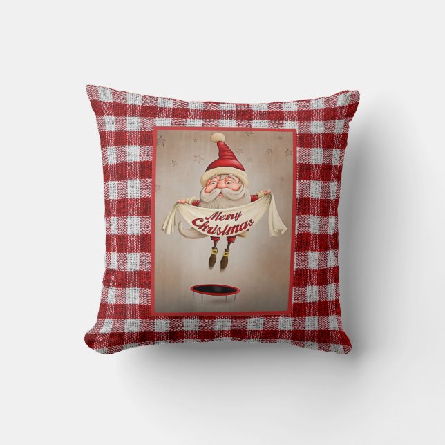 Ha Ha Merry Christmas Throw Pillow (Front)