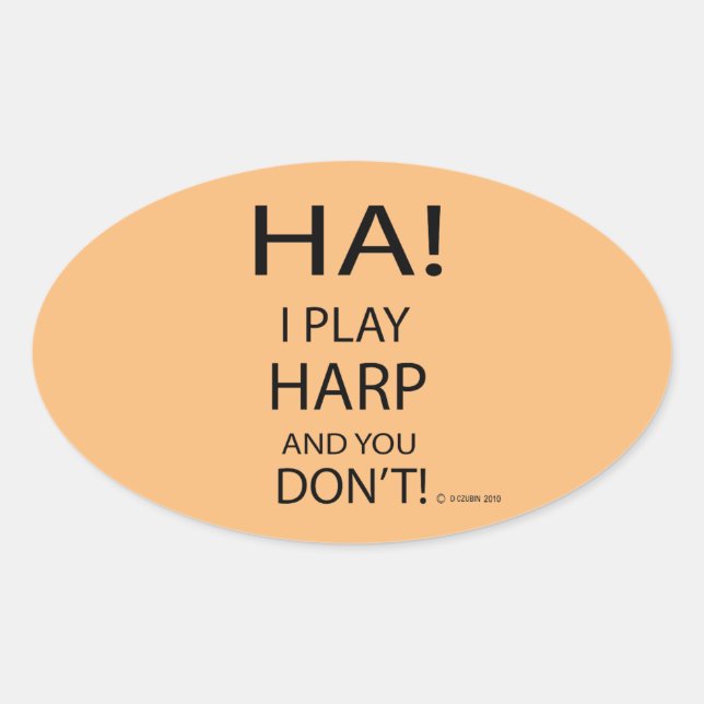 Ha Harp Oval Sticker (Front)