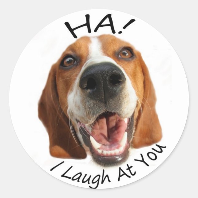 Ha!  I laugh at you Classic Round Sticker (Front)