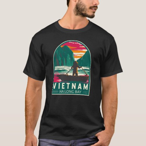 Ha Long Bay Vietnam Boat Vendor Travel Art Vintage T_Shirt