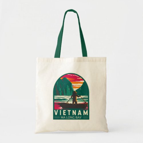 Ha Long Bay Vietnam Boat Vendor Travel Art Vintage Tote Bag