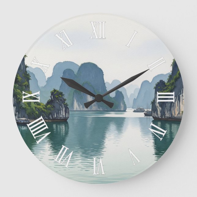 Ha Long Bay Vietnam Large Clock (Front)