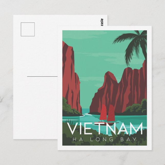Ha long Bay Vietnam Travel Place Illustration Postcard (Front/Back)