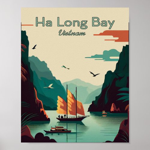 Ha Long Bay Vietnam Travel Poster