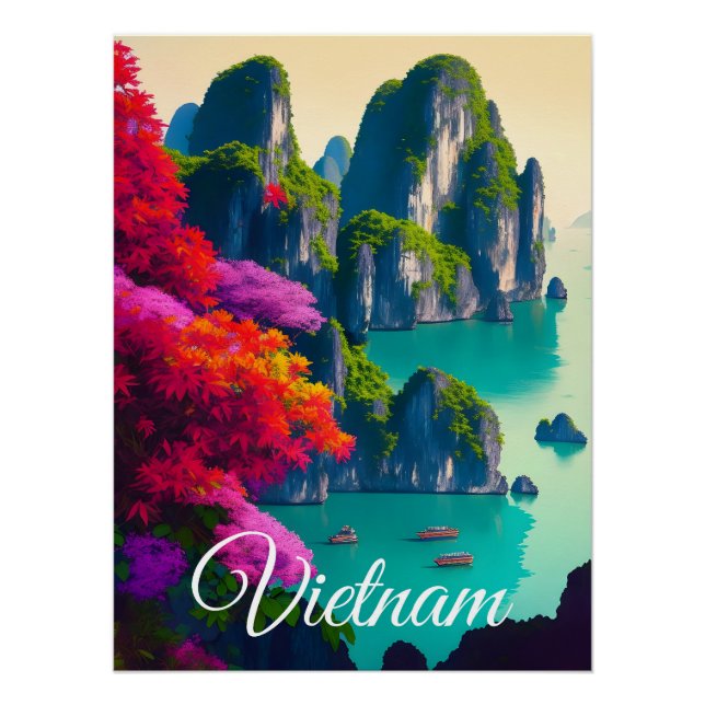 Ha Long Bay Vietnam Travel Poster (Front)