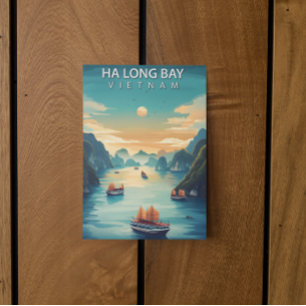 Ha Long Bay Vietnam Vintage Travel Postcard