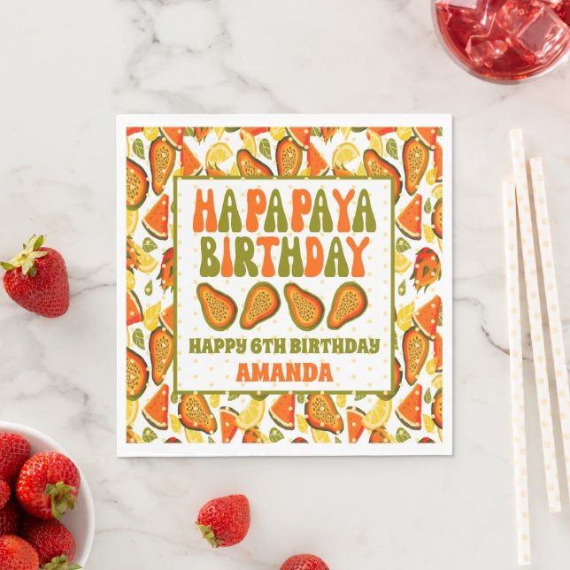 Ha-papaya Birthday Papaya Happy Birthday Napkins (Insitu)