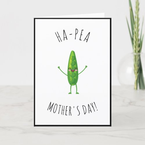Ha_Pea Mothers Day Cute Funny Pun Saying Mom Gift Holiday Card