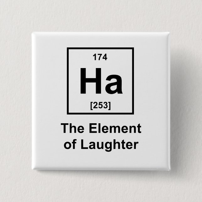 Ha, The Element of Laughter Button (Front)
