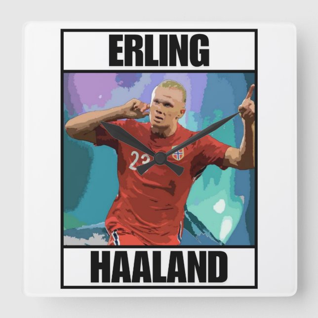 Haaland Square Wall Clock (Front)