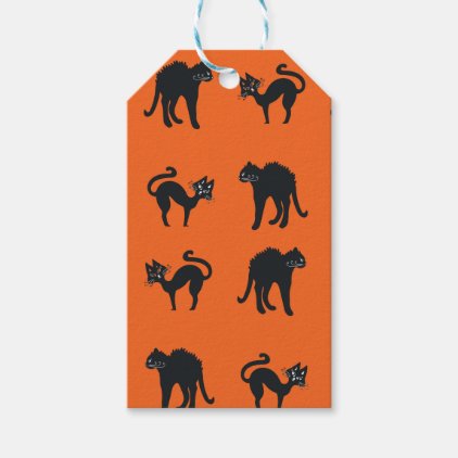Haappy Halloween Custom Gift Tags Black Cats