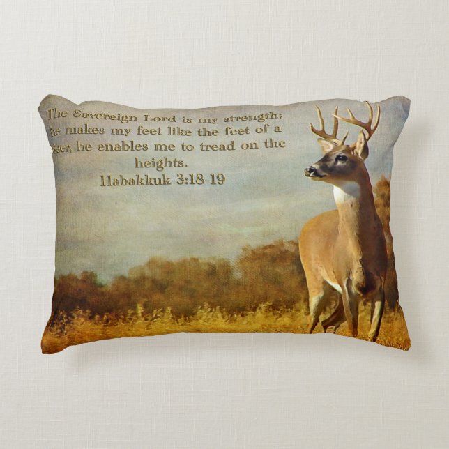 Habakkuk 3:18 Inspirational Accent Pillow (Front)