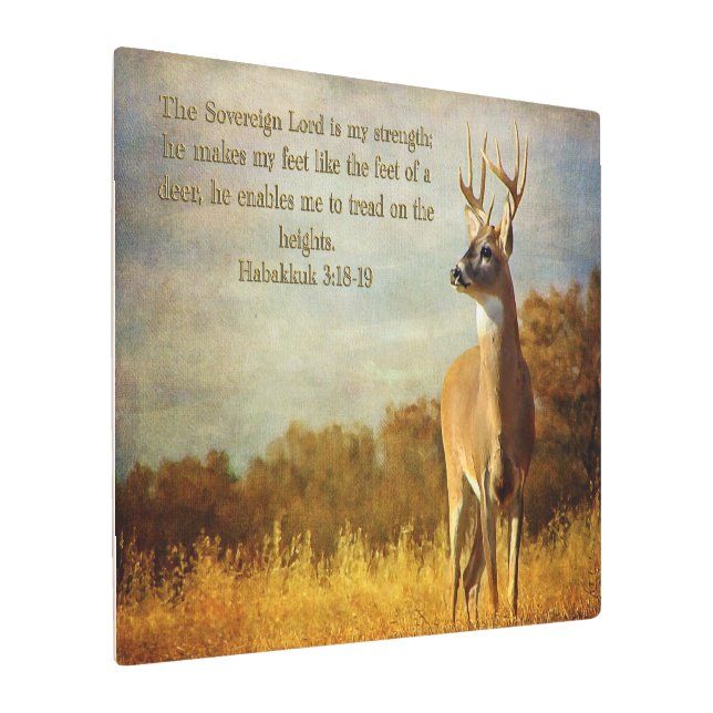 Habakkuk 3:18 Inspirational Metal Print (Angled)