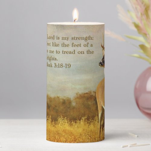 Habakkuk 318 Inspirational Pillar Candle