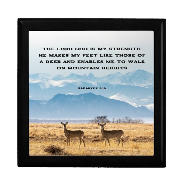Habakkuk 3:19 The LORD God is my STRENGTH Bible  Gift Box (Front)