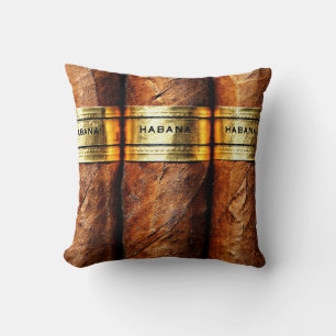 Habana Cigars Sigaro Club Gold Luxury Boss Man Throw Pillow